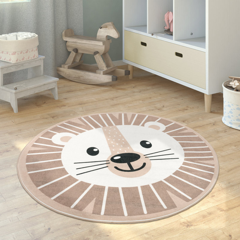 Coble Beige Rug, Round 120cm