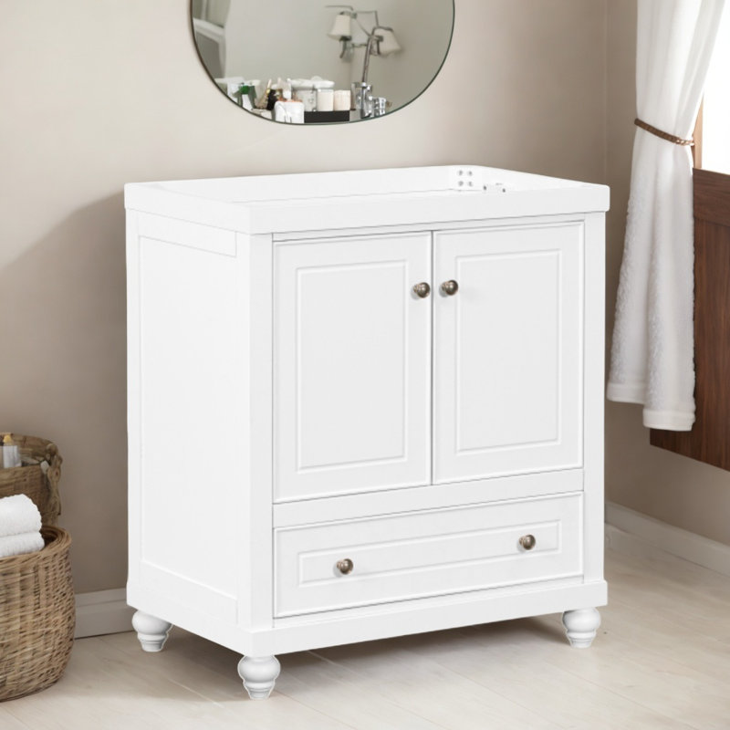 Base de meuble-lavabo simple 30 po seulement en blanc