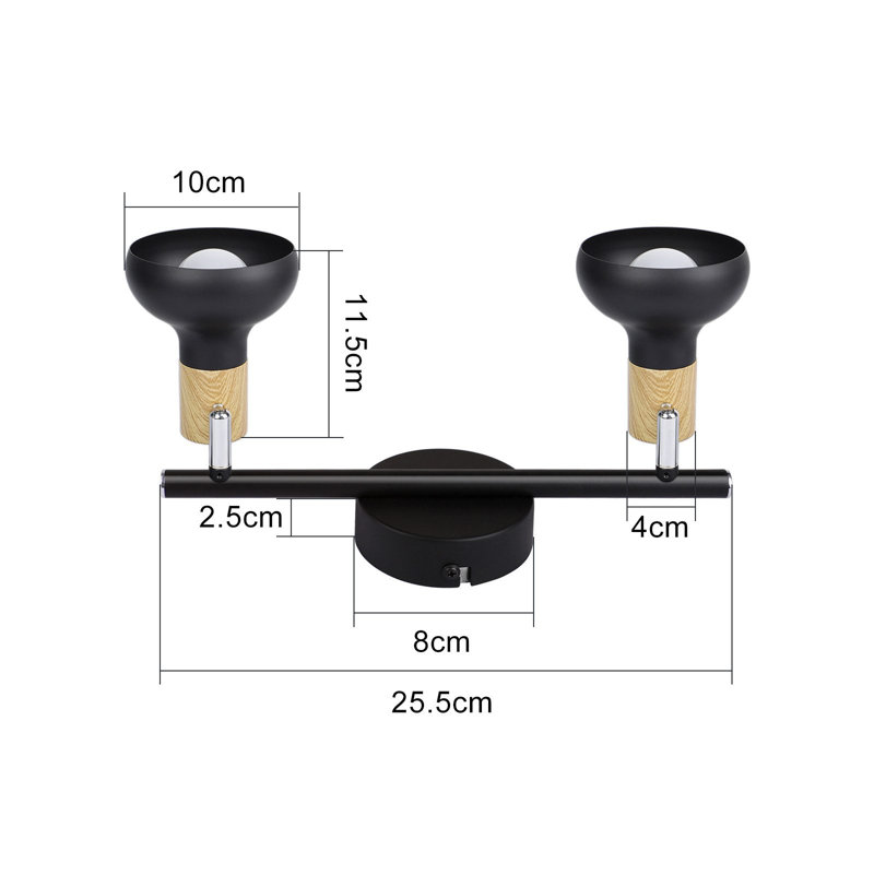 Ceiling spotlight flame ceiling light vintage - ceiling lamp hallway black ceiling spots E14 industrial spotlights inside metal 350° swivel spots for bedroom living room (without bulb)