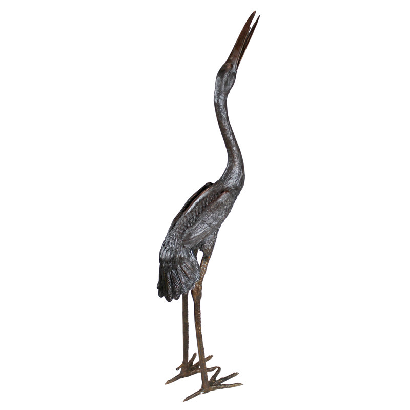 Large Heron Head High Cast Garden Statue