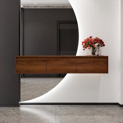60" Bathroom Cabinet, Float Mount - Brown Ebony Soft Close Drawer Storage Modern Vanity