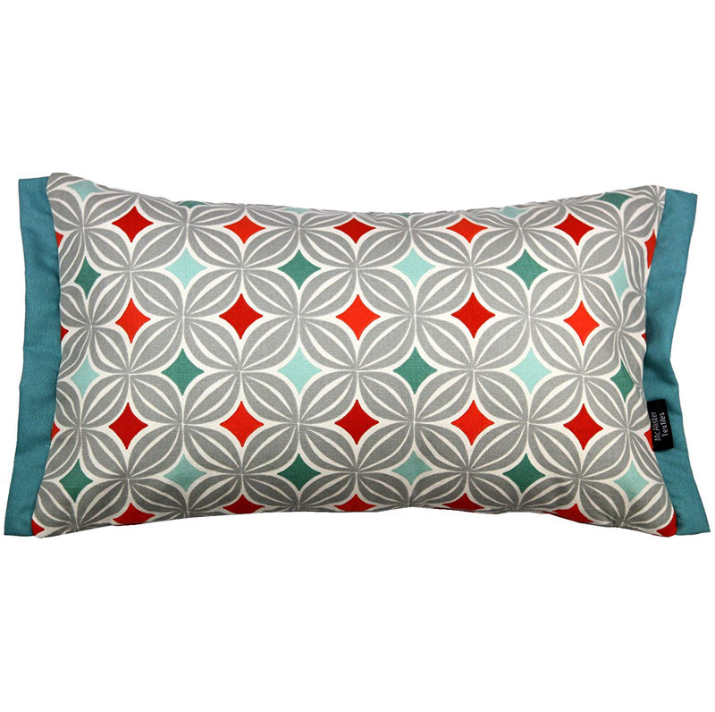 Amethy Geometric Rectangular Cushion, 40 x 60cm, Terracotta Orange