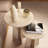Travertine-Style Round Nesting Side Tables Modern Coffee Tables Set of 2
