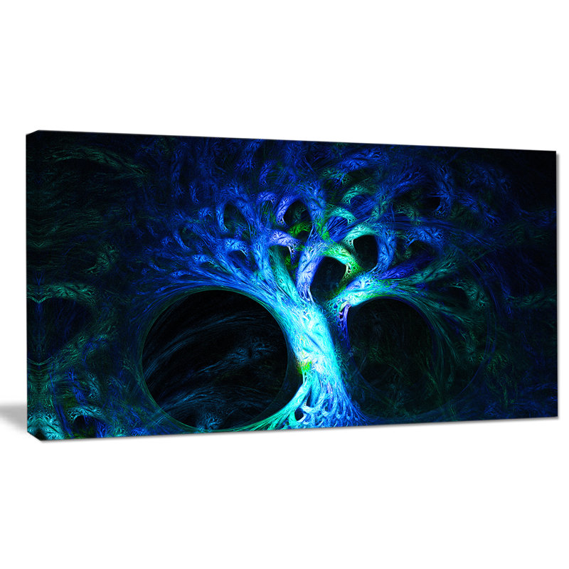 Magical Blue, psychédélique, impression sur toile tendue, H 16 po x l 32 po x P 1 po