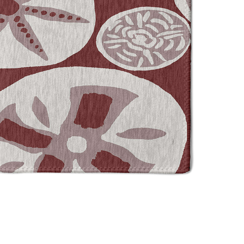 Rouille géométrique/blanc cassé/Tapis décoratif alcesta, Rectangle 2 pi x 3 pi