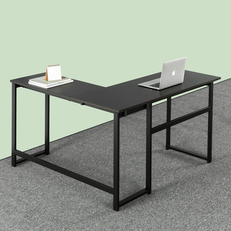 Ferrill L-Shaped Metal Base Writing Desk