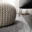 Tapis gris clair à poils longs Collesse-672523059