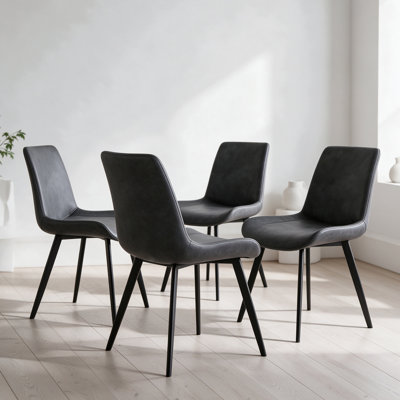 Chaise d'appoint rembourrée en similicuir avec pieds en métal