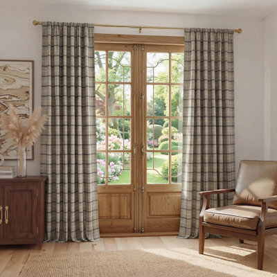 Farmhouse Buffalo Plaid Curtains, Plaid 100% Blackout Buffalo Check Pattern Bedroom Rod Pocket Back Tab Gingham Curtains, 2 Panels