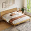 Cadre de lit plateforme king size de style moderne du milieu du siècle avec tête de lit ergonomique et sans sommier tapissier-1742880676