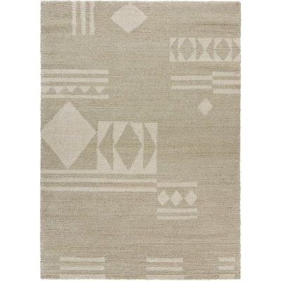 Miklos Rectangle Geometric Shaggy Area Rug
