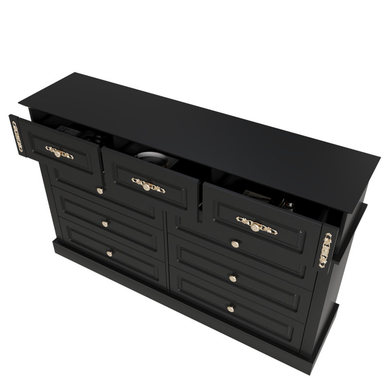 extra long horizontal dresser Wampat 12 Drawer Dresser for Bedroom,Extra Long Wooden Dresser with Wide Chest of Drawers,Modern Farmhouse Closet Storage Organizer with Pre-Assembled