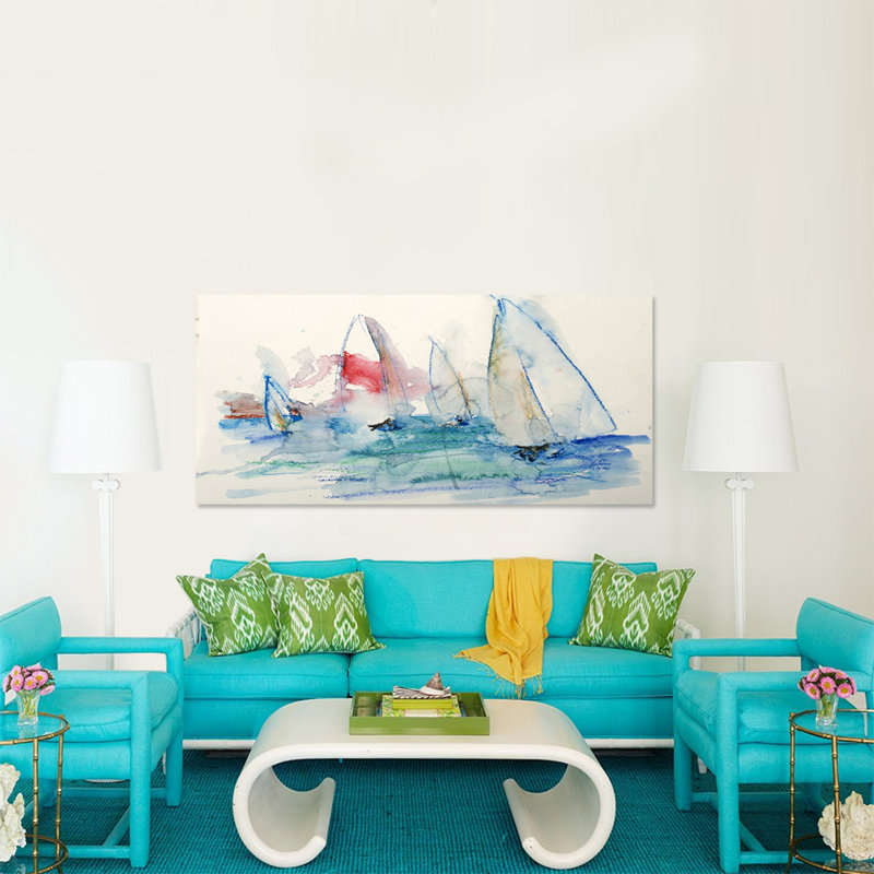 «Regatta», impression d'art graphique sans cadre, Aluminium