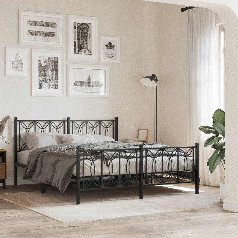 Antorio Bed Frame, 150cm x 200cm, Black