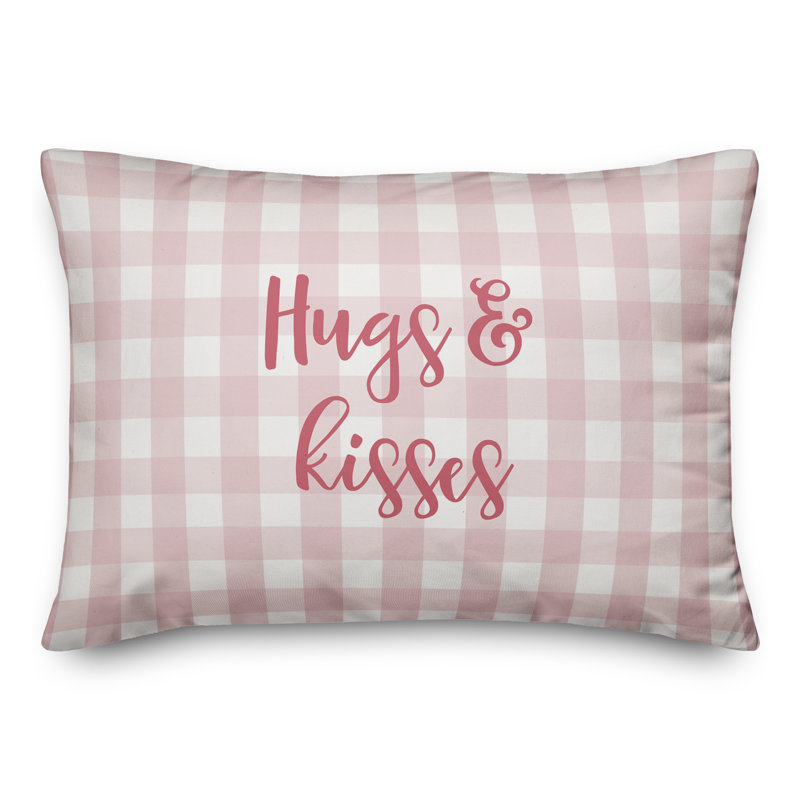 Plaid Throw Pillow, Pink