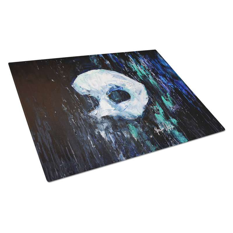 Cryptic Mask Glass Cutting Board