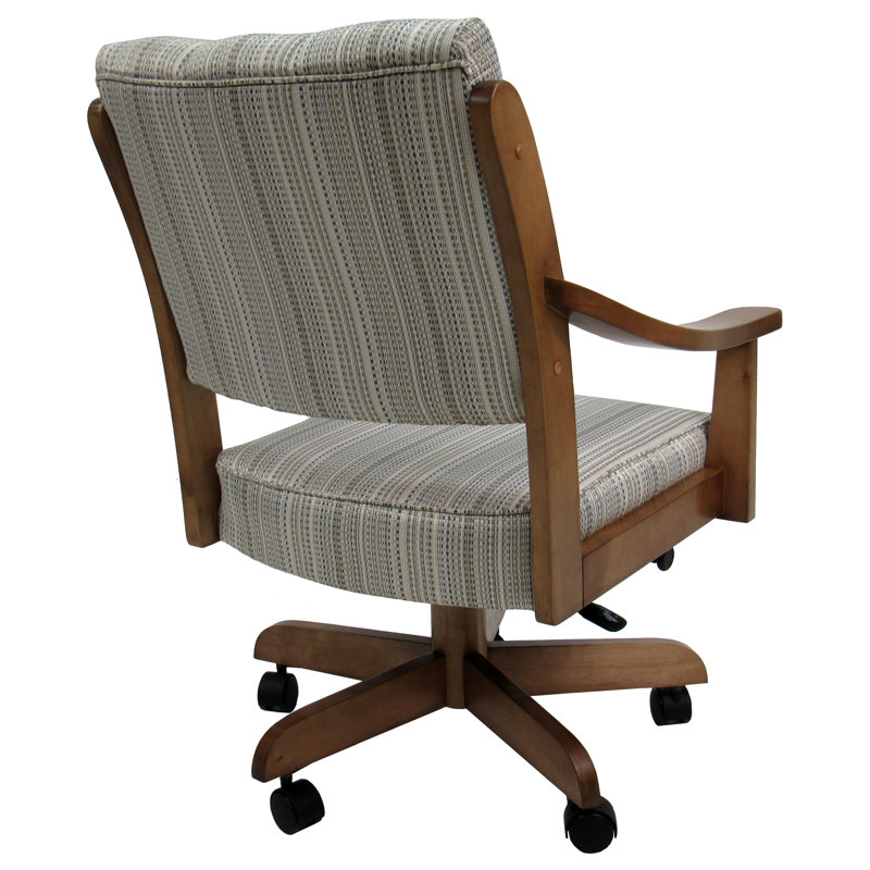 Miriam Swivel Wood Dining Caster Chair, Natural Fun, Light Brown