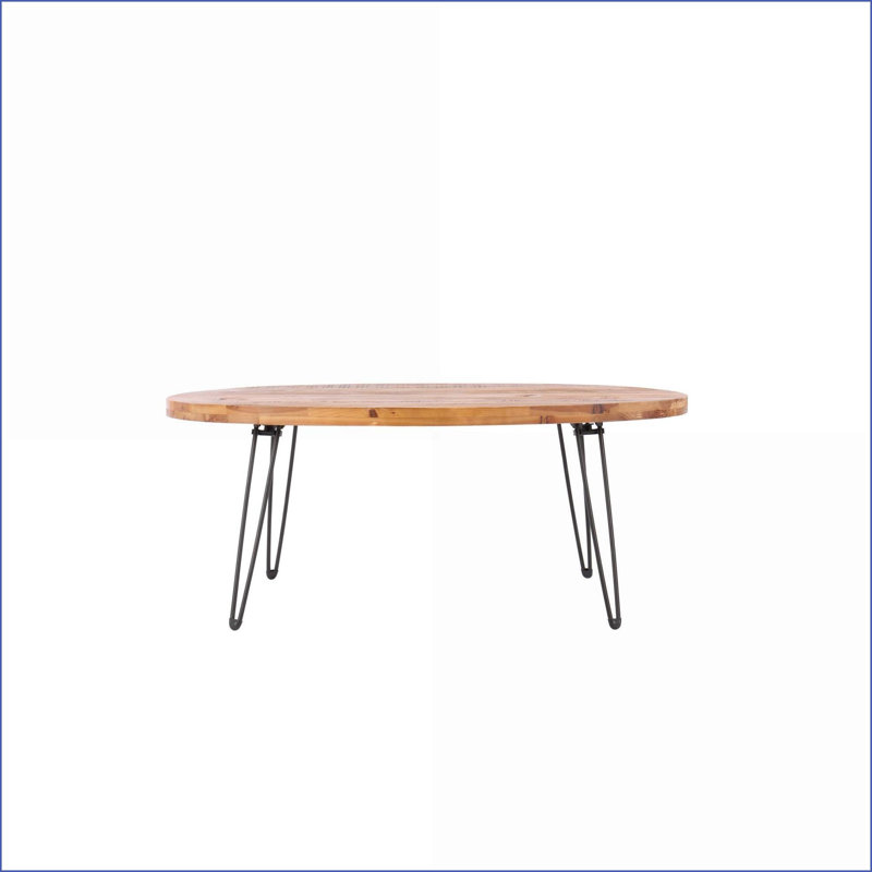 Table basse pliable ovale en bois récupéré pour le salon, peu encombrante Décoratif
