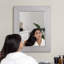 Faraaz Champagne Silver Honeycomb Textured Embossed Accent Mirror