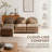 U-Shaped Teddy Fabric Cloud-like 4-Seater Modular Sectional Sofa, Curved Backrest & Armrests, 2 Moveable Ottomans, Double-Layer Cushion with Lumbar Pillows for Supportive Comfort-110953563