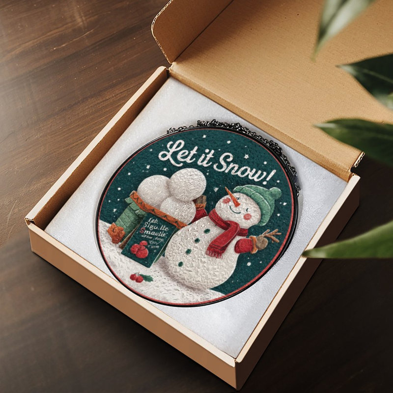Let It Snow Snowman, 11,8 x 11,8 po (30 x 30 cm)