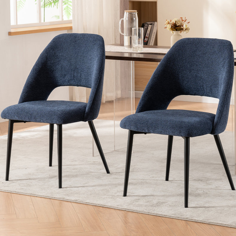 Chaise d'appoint rembourrée Modern, Tissu bleu