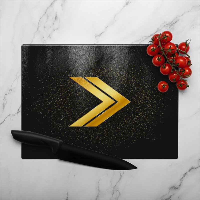 Arrow Glass Chopping Board, 40cm L x 28cm W