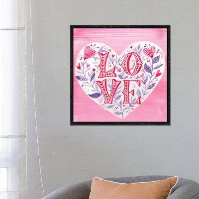 Hearts Flowers by Amanda Mcgee - Painting on Canvas