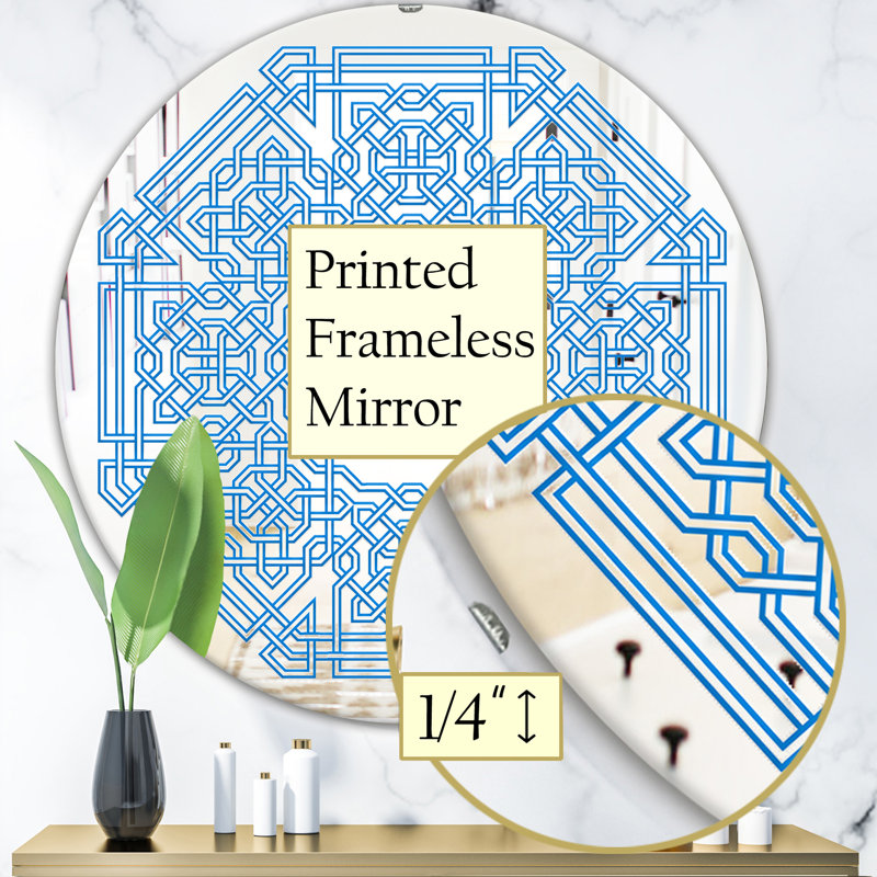 Miroir mural Mid-Century Maze Shape, H 23,6 po x l 23,6 po