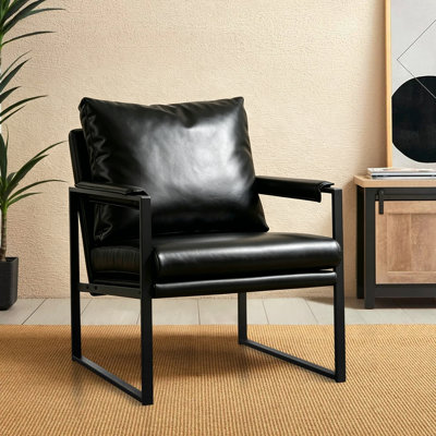 Upholstered Modern Accent Chair with Metal Frame