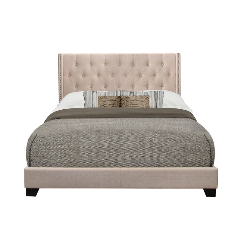 Lit tapissier Mynatt, Grand, Beige