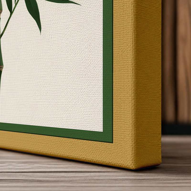 Bamboo Ascendant Botanical - Wrapped Canvas, 30x20 - 76.2 x 50.8 cm, Ochre Border