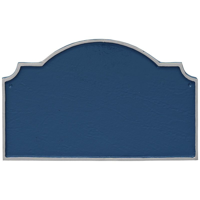 Plaque d’adresse murale sur 1 ligne vanderbilt, Bleu de mer / Argent, Oui