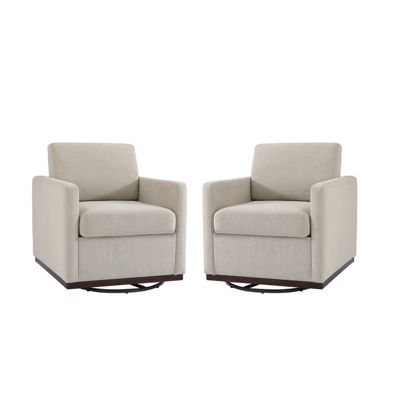 Upholstered Swivel Armchair, Sand