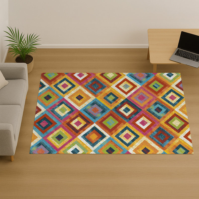 Geometric Area Rug, Rectangle 140 x 200 cm