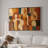 Framed Canvas Wall Art - Vintage Abstract Wall Prints for Bedroom - 16"x24"-1299188282