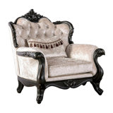 Chaise d'appoint avec moulure Crown, touffeté à losanges, en bois massif