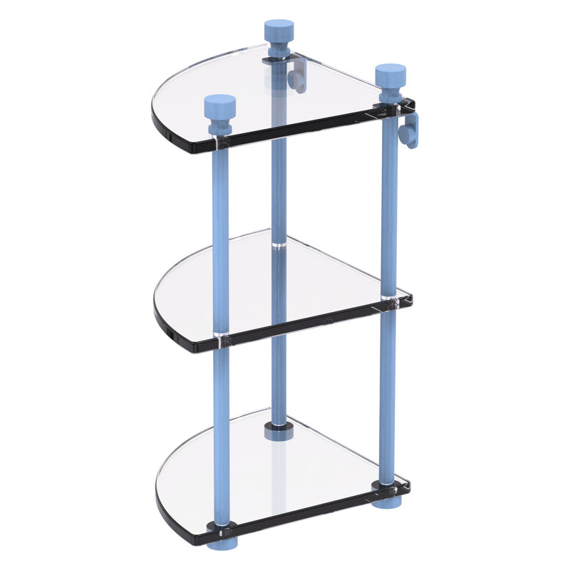 Foxtrot Corner Floating Shelf, Flat Troll Blue