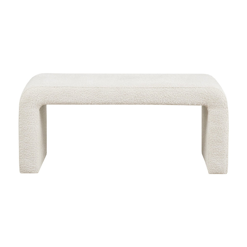 Banc en cascade pour hall d'entrée Boucle - l 42 po x H 18 po x P 16 po, capacité de poids de 400 lb, crème, sans assemblage Moderne en tissu crème, H 16 po x P 18 po