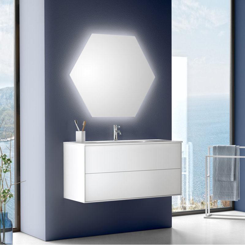 Abirad Vanity & Mirror Set, White
