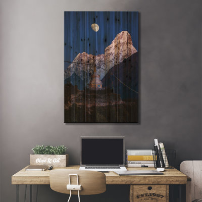 Nepal Himalayas Mount Everest And Moon Blue Hour I On Wood by Alex G Perez Print -  Loon PeakÂ®, 3355F043ADC24FCE95788D746E7F4E58