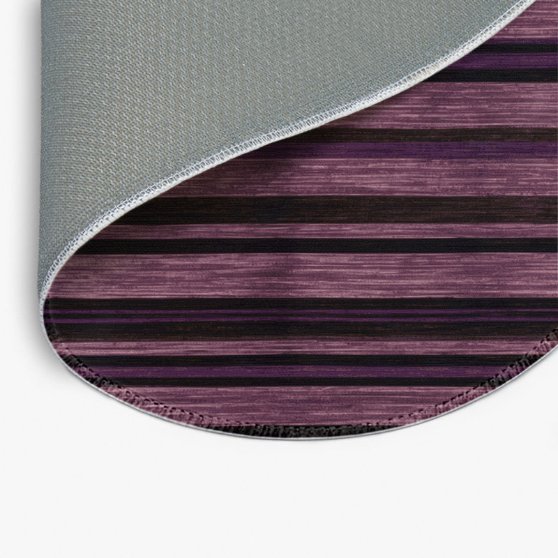 Tapis intérieur / extérieur noir HorizontalStripes, Rond 5 pi