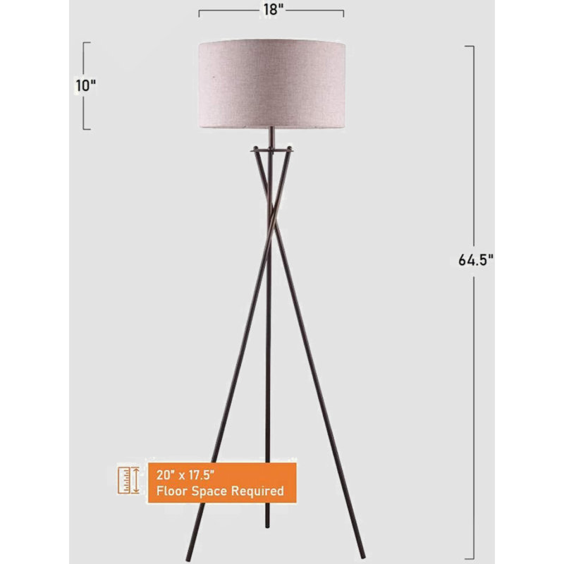 Lampe trépied 65 po (1,66 / 7,26)