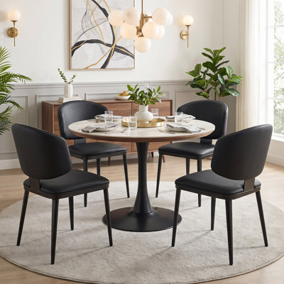 Modern Faux Leather Upholstered Dining Chair(Set of 4)