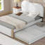 Lit plateforme tapissier avec pieds de support en bois et lit gigogne simple-699046831-699046832