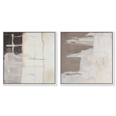 Ensemble de décorations murales neutres sur toile de couleurs neutres et harmonieuses par Art Remedy