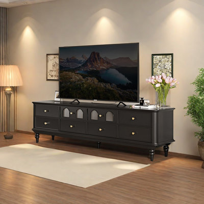 Meuble télé en bois noir Retro Arch