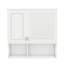 Armoire de rangement murale de salle de bain 30 ", porte miroir, tablettes ouvertes et tablette réglable-121049831