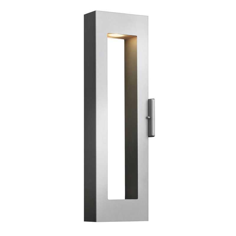 Large Wall Mount Lantern, 24" H x 3" W x 7.5" D, Titanium