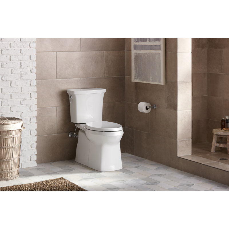 Corbelle™ 1.28 GPF Water Efficient Elongated Two-Piece toilet (Seat Not Included), White, Left-Hand
